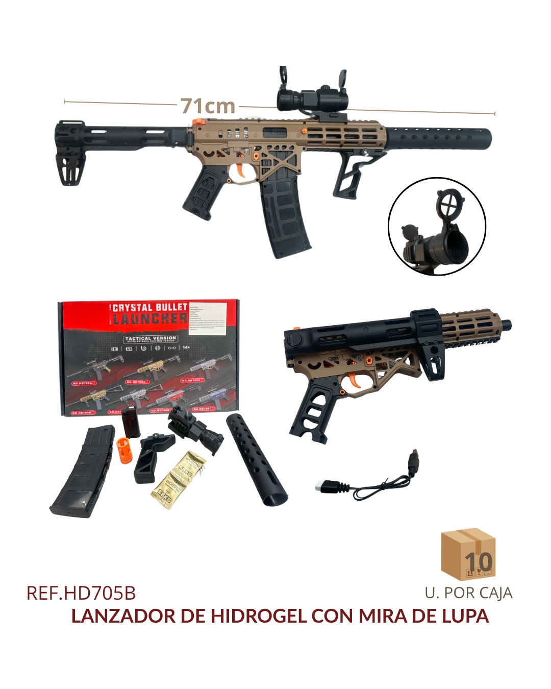 Miniatura 2 de Pistola Rifle Hidrogel Recargable